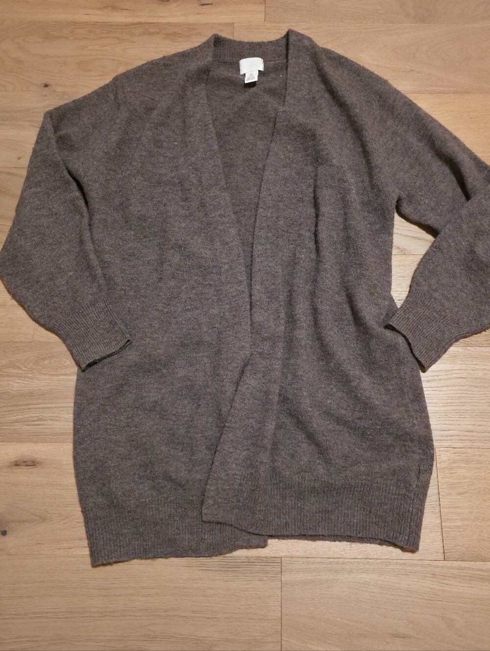 H&M Cozy Open-Front Brown Cardigan